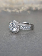 Load image into Gallery viewer, 2.00ct Round Brilliant Cut Halo Moissanite Diamond With Broad Band Ring