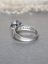 Load image into Gallery viewer, 2.00ct Round Brilliant Cut Halo Moissanite Diamond With Broad Band Ring
