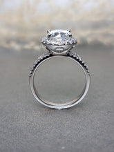 Load image into Gallery viewer, 2.00ct Round Brilliant Cut Halo Moissanite Diamond With Broad Band Ring