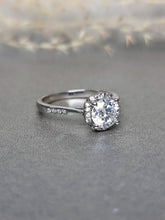 Load image into Gallery viewer, 1.00ct Round Brilliant Cut Moissanite Diamond With Side Stone Ring