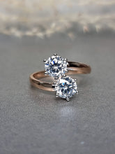 Load image into Gallery viewer, 1.00ct x 2pcs Round Brilliant Cut Twin Moissanite Diamond Ring(Duo Tone)