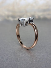 Load image into Gallery viewer, 1.00ct x 2pcs Round Brilliant Cut Twin Moissanite Diamond Ring(Duo Tone)