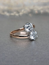 Load image into Gallery viewer, 1.00ct x 2pcs Round Brilliant Cut Twin Moissanite Diamond Ring(Duo Tone)