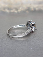 Load image into Gallery viewer, 2.00ct Round Brilliant Cut Rainbow Moissanite Diamond With Halo Side Stone Ring