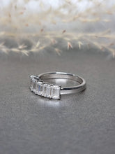 Load image into Gallery viewer, 0.40ct/Ea Emerald Cut Half Eternity Moissanite Diamond Ring