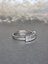 Load image into Gallery viewer, 0.40ct/Ea Emerald Cut Half Eternity Moissanite Diamond Ring