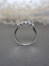 Load image into Gallery viewer, 0.40ct/Ea Emerald Cut Half Eternity Moissanite Diamond Ring