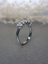 Load image into Gallery viewer, 0.40ct/Ea Emerald Cut Half Eternity Moissanite Diamond Ring