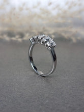 Load image into Gallery viewer, 0.40ct/Ea Emerald Cut Half Eternity Moissanite Diamond Ring