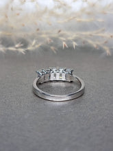 Load image into Gallery viewer, 0.40ct/Ea Emerald Cut Half Eternity Moissanite Diamond Ring