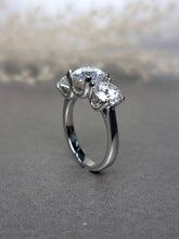 Load image into Gallery viewer, 4.00ct Round Brilliant Cut Trilogy Moissanite Diamond Ring