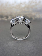 Load image into Gallery viewer, 4.00ct Round Brilliant Cut Trilogy Moissanite Diamond Ring