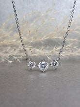 Load image into Gallery viewer, 1.00ct ,0.50ct x 2pcs Round Brilliant Cut Trilogy Moissanite Diamond Necklace
