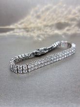 Load image into Gallery viewer, 0.10ct Each Double Row Round Brilliant Cut Moissanite Diamond Tennis Bracelet