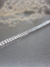 Load image into Gallery viewer, 0.10ct Each Double Row Round Brilliant Cut Moissanite Diamond Tennis Bracelet