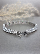Load image into Gallery viewer, 0.10ct Each Double Row Round Brilliant Cut Moissanite Diamond Tennis Bracelet
