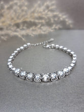 Load image into Gallery viewer, 0.50ct x 8ps, 0.10ct x 22pcs Round Brilliant Cut Moissanite Diamond Inspired C Design Tennis Bracelet