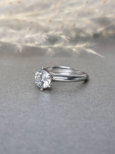 Load image into Gallery viewer, 1.00ct Round Brilliant Cut Moissanite Diamond Classic Knife Edge Ring