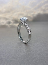 Load image into Gallery viewer, 1.00ct Round Brilliant Cut Moissanite Diamond Classic Channel Setting Ring
