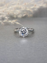Load image into Gallery viewer, 2.00ct Round Brilliant Cut Moissanite Diamond Classic Knife Edge Ring