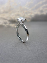 Load image into Gallery viewer, 2.00ct Round Brilliant Cut Moissanite Diamond Classic Knife Edge Ring