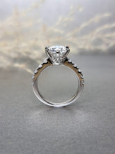 Load image into Gallery viewer, 2.00ct Round Brilliant Cut Moissanite Diamond Classic Side Stone Ring