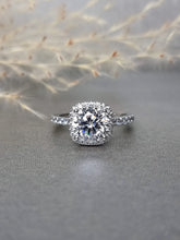 Load image into Gallery viewer, 2.00ct Round Brilliant Cut Moissanite Diamond Halo Ring