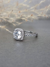 Load image into Gallery viewer, 2.00ct Round Brilliant Cut Moissanite Diamond Halo Ring