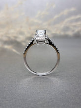 Load image into Gallery viewer, 1.00ct Emerald Cut Moissanite Diamond Halo Ring
