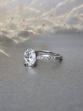 Load image into Gallery viewer, 2.00ct Oval Cut Moissanite Diamond Classic Side Stone Ring