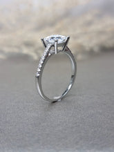 Load image into Gallery viewer, 1.20ct Princess Cut Moissanite Diamond With Side Stone Classic Ring