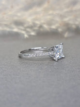 Load image into Gallery viewer, 1.20ct Princess Cut Moissanite Diamond With Side Stone Classic Ring