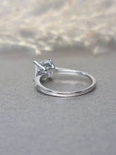 Load image into Gallery viewer, 1.20ct Princess Cut Moissanite Diamond With Side Stone Classic Ring