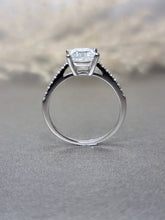 Load image into Gallery viewer, 1.20ct Princess Cut Moissanite Diamond With Side Stone Classic Ring