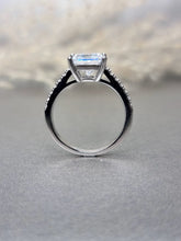 Load image into Gallery viewer, 2.00ct Princess Cut Moissanite Diamond With Side Stone Classic Ring