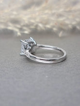 Load image into Gallery viewer, 2.00ct Princess Cut Moissanite Diamond With Side Stone Classic Ring