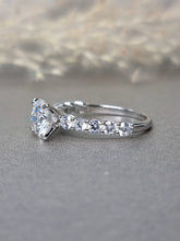 Load image into Gallery viewer, 2.00ct Round Brilliant Cut Moissanite Daimond With Side Stone ring