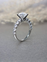 Load image into Gallery viewer, 2.00ct Round Brilliant Cut Moissanite Daimond With Side Stone ring