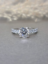 Load image into Gallery viewer, 2.00ct Round Brilliant Cut Moissanite Daimond With Side Stone ring