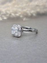 Load image into Gallery viewer, 1.00ct Asscher Cut Moissanite Diamond Halo Mix Cut Ring