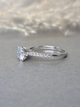 Load image into Gallery viewer, 1.00ct Round Brilliant Cut Moissanite Diamond with Side Stone Classic Ring***Best Seller***