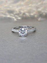 Load image into Gallery viewer, 1.00ct Round Brilliant Cut Moissanite Diamond with Side Stone Classic Ring***Best Seller***