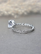 Load image into Gallery viewer, 2.00ct Round Brilliant Cut Moissanite Diamond With Side Design Bezel Ring