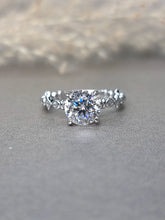 Load image into Gallery viewer, 2.00ct Round Brilliant Cut Moissanite Diamond With Side Design Bezel Ring