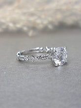Load image into Gallery viewer, 2.00ct Round Brilliant Cut Moissanite Diamond With Side Design Bezel Ring