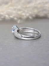 Load image into Gallery viewer, 1.00ct Round Brilliant Cut Moisssanite Diamond With Side Stone Pave Ring