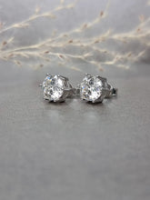 Load image into Gallery viewer, 2.00ct/Ea Round Brilliant Cut Moissanite Diamond Classic 6 prongs Earring