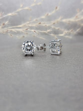 Load image into Gallery viewer, 2.00ct/Ea Round Brilliant Cut Moissanite Diamond Classic 6 prongs Earring