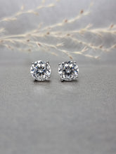 Load image into Gallery viewer, 2.00ct/Ea Round Brilliant Cut Moissanite Diamond Classic 4 prongs Earring