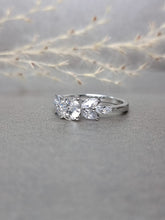 Load image into Gallery viewer, 1.00ct Round Brilliant Cut Moissanite Diamond With Side Stone Marquise Cut Ring
